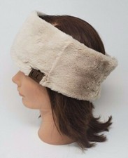 Women's Faux Fur Headband, Winter Accessories, Beige Color