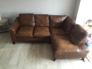 Laura Ashley Brown Corner Leather Sofa Baslow Ebay Laura Ashley Brown Corner Leather Sofa Baslow
