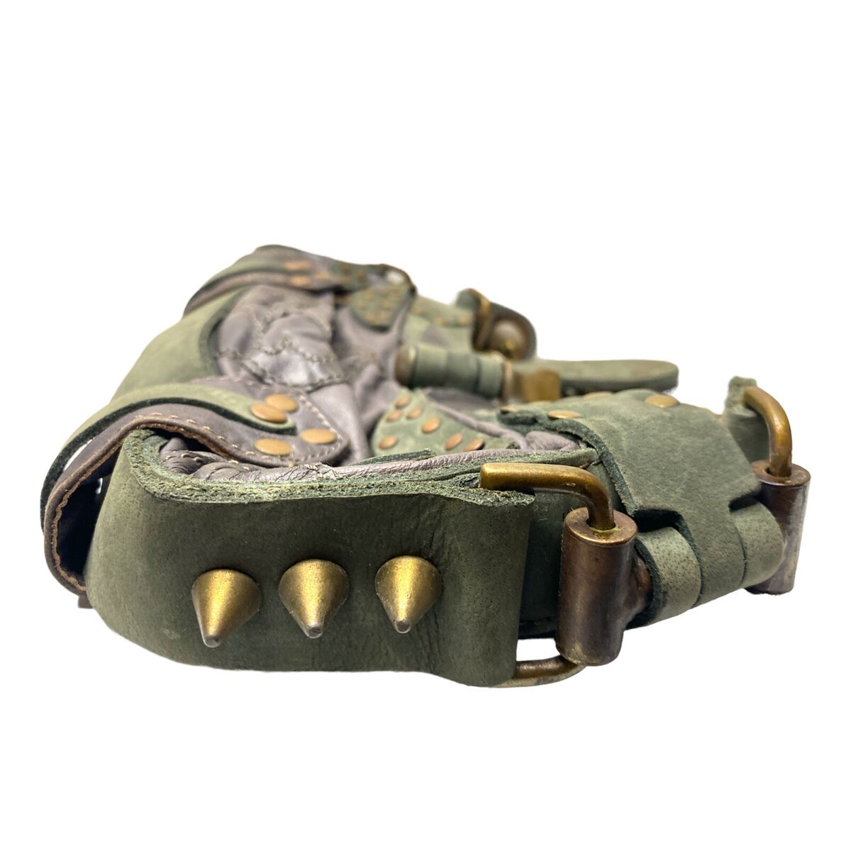 90's-Y2K DIESEL Green Leather Studs Bag Brooke Candy w/bag 90's-Y2K DIESEL Green Leather Studs Bag Brooke Candy w/bag