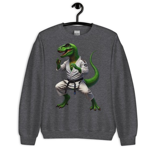 Unisex Crew Neck Sweatshirt | Martial Arts Dinosaur Graphic Taekwondo Karate - Picture 18 of 26