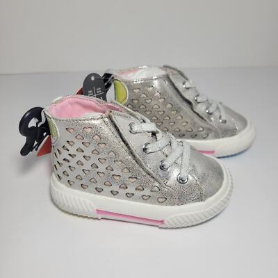 Wonder Nation High-top Silver Rainbow Non-Marking Shoes SZ 3 months