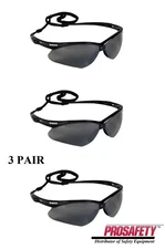 3 KleenGuard 25688 NEMESIS Smoke Mirror Gray Sunglasses Work Safety Glasses Z87+
