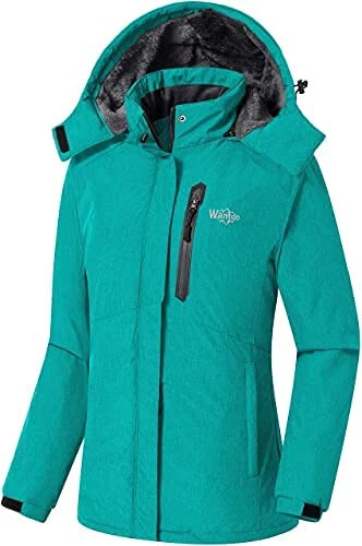 Wantdo Women s Winter Ski Jacket Outdoor Snow Sports Jacket Warm Fleece Coat Hoo