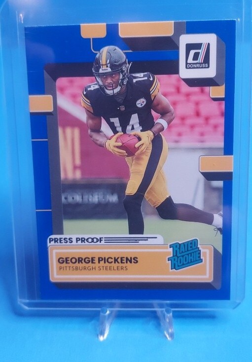 George Pickens 2022 Donruss Rated Rookie Press Proof Blue #323 Steelers RC