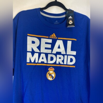 NWT Adidas Real Madrid Blue Performance Tee Size XL Short Sleeve Soccer