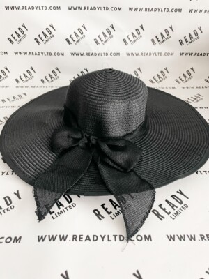 BOHO trendy black straw hat ManxiVoo Boho Chic Woven Sun Hat for Women Foldable Wide  main image 2