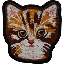Cute Kittycat Sew On /Iron On Embroidered Patch 2. 3/4" x 3"