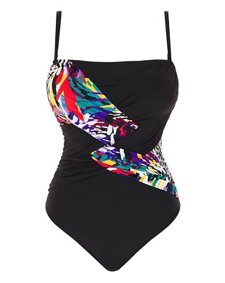 Magisculpt Illusion Black Multi Swimsuit UK Plus 32