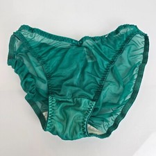 Maidenform Small Sheer Shimmery Mesh Bikini Hi Cut VTG Panty Panties 90s Green