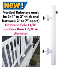 Patio Umbrella Holder Heavy Duty Mounting Bracket for Deck Railing Space Saver