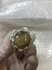 925 Sterling Silver Ring W. Natural Golden Quartz Stone Size 7.25 03