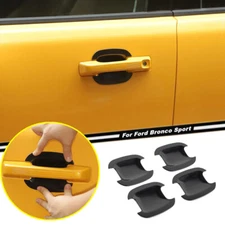 4pcs For 2021-2024 Bronco Sport Gloss Black Look Door Handles Bowl Cover Trim