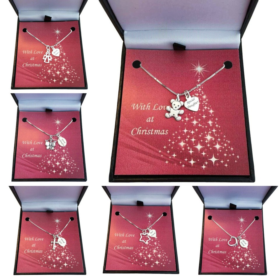 Halsketten für Mädchen Sterlingsilber Weihnachtsgeschenke für Tochter," Niece "