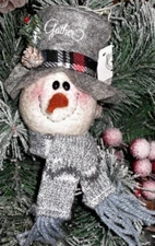 CHRISTMAS GATHER SNOWMAN HEAD ORNAMENT cl