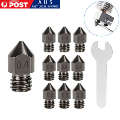 3D Printer Hardened Steel Extruder Nozzle + Wrench for CR10 Ender 3 Pro Ender 5