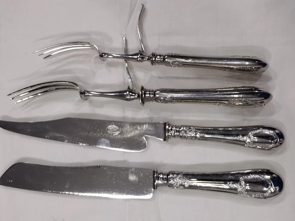 BOULENGER FRANCÉS,PLATO DE PLATA ANTIGUO, JUEGO DE SERVIR 10 PIEZAS, ESTILO LOUIS 15. Foto 4 de 4