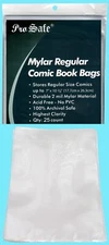 25 Pro Safe Regular Mylar Comic Book Bags 2 Mil Archival Storage Acid Free Clear
