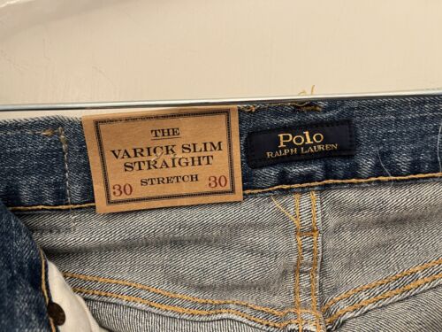 Polo Ralph Lauren Jeans Uomo 30x30 The Varick Slim Dritto Lavaggio Leggero Nuovo con etichette NUOVO - Foto 6 di 12