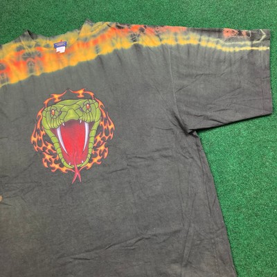 Vintage Extreme Limit Shirt Mens XXL Black Green Yellow Gokhra Snake Tie Dye Y2K