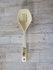 Vintage Spice Of Life Melamine Slotted Spoon  11.5" Utensil Serving Taiwan 1076