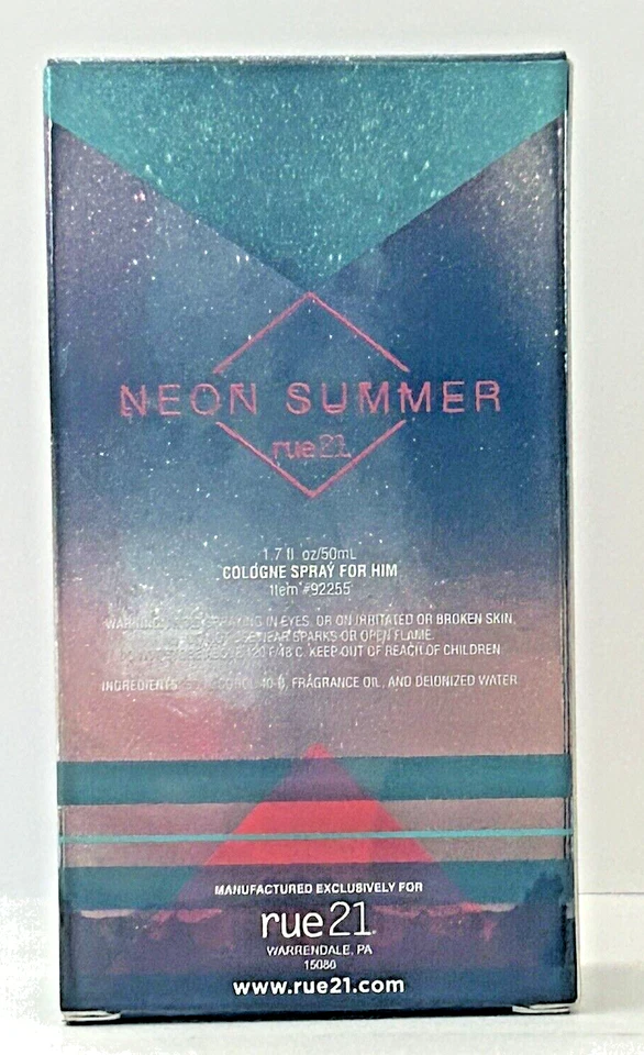 Rue 21 NEON SUMMER FOR HIM Edición Limitada Colonia 1.7oz~ Spray~NUEVO CON CAJA~SIN SELLAR Foto 3 de 4