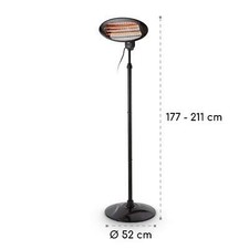 Chauffage Radiateur Extérieur de terrasse électrique 3 Niveaux sur Pied 2000w