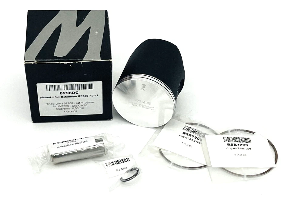 B2 Top End Rebuild Kit WOSSNER Piston 'C' 71.96mm 2013-2017 Beta RR300 Xtrainer Foto 2 de 4