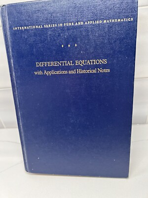 Differential Equations With Applications And Historical Notes SKU D1