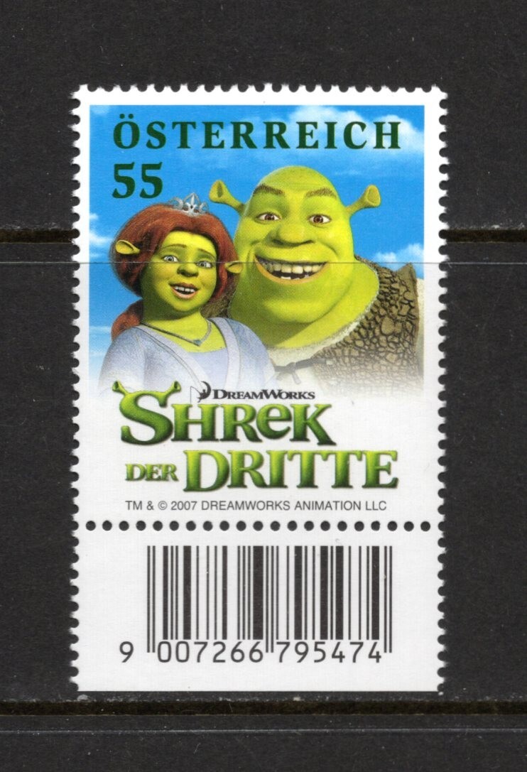 R5416 Austria 2007 art film Shrek 1v. MNH | eBay