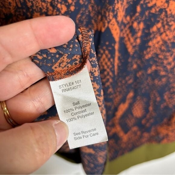 Cabi #101 Border Wrap Python Print Blouse Women's… - image 6