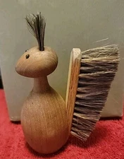 Vintage Mid Century Wood Squirrel Clothing Brush - by Johannesen