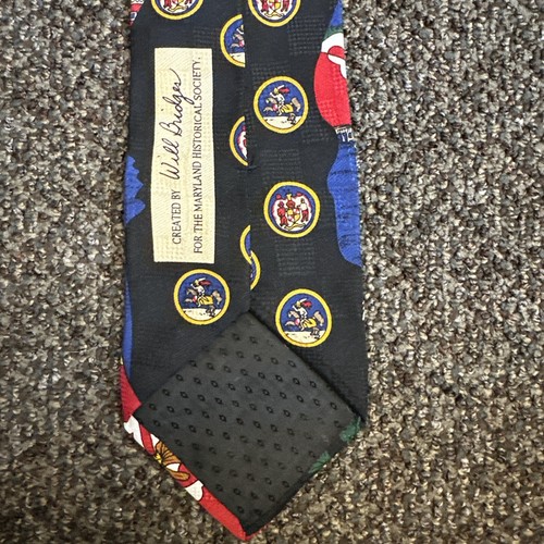 Maryland Flag Historical Society Resisto Bridges Neck Tie Orioles Crab 100% Silk - Picture 5 of 6