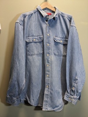 VTG 90s Banana Republic Heavy Denim Button-up Shirt XL Light Wash GUC RL Polo