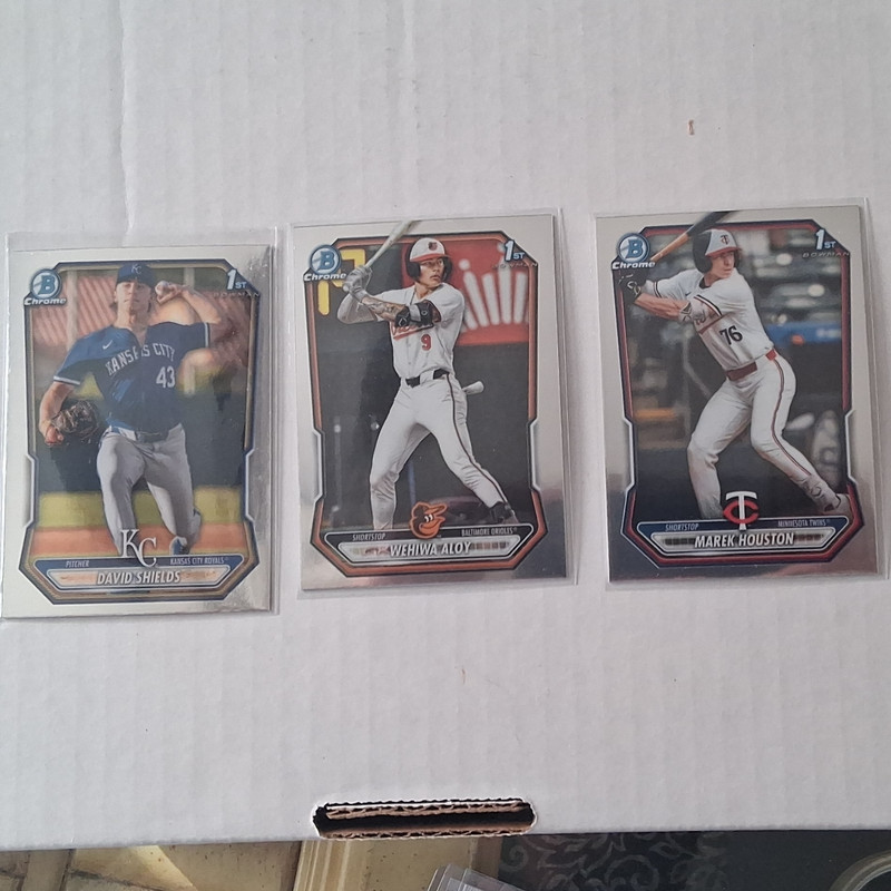 Bowman 2024 Bowman Chrome 1st Bowman 3-Card Lot Shields Machin Houston
