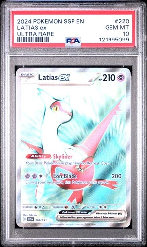 2024 POKEMON SSP EN-SURGING SPARKS ULTRA RARE #220 LATIAS EX PSA 10