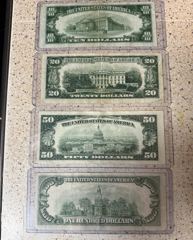Vintage 1950 Note Lot $10, $20, $50, And $100 Notes. - Image 2 of 4