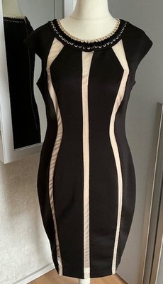 Bodycon-Kleid, schwarz/beige, JAX, Gr. 10 (38/40)