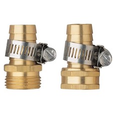2 Pack 1/2 Inch Brass Thread Garden Hose Connector Inch, 1 Set