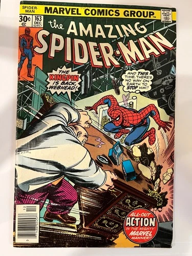 Amazing Spider-Man #163 (1976) – Kingpin Returns! – FN – Bronze Age Marvel – 1st