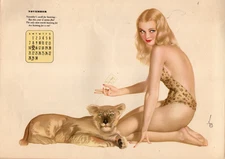 1942 Varga Girl Calendar Page for November - Original