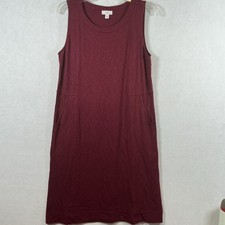 J. Jill Women Plum Purple Sleeveless Short Tank Dress Size XS Stretch Pockets