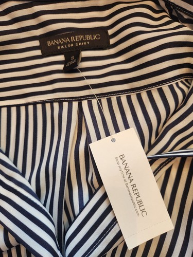 Camicia Banana Republic Dillon vestibilità classica semi trasparente taglia S blu bianco - Foto 6 di 7