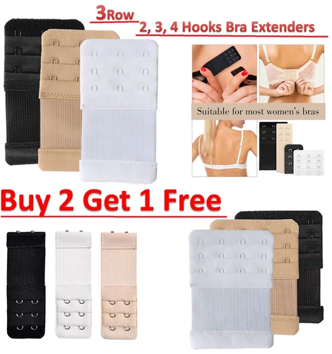 Bra Extender 3-Row (2/3/4 Hook) – Adjustable for Maternity Strapless & Tight Bra
