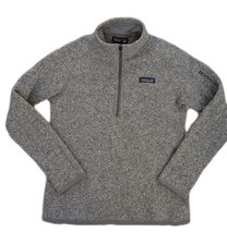 Patagonia Better Sweater 1/4 Zip Pullover Fleece Heather Gray Women's Small EUC