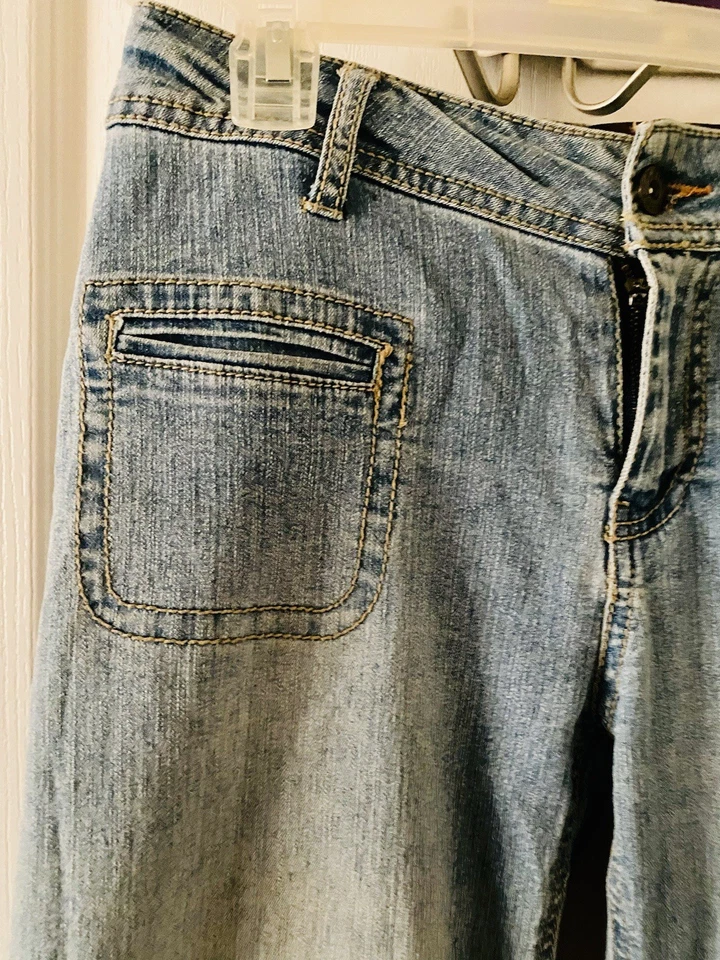 Wide Leg Palazzo Pants Blue Denim Jeans - Image 3 of 4