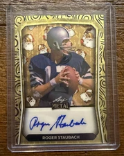 2024 Leaf Metal Happy Holidays Autograph Roger Staubach 1/1 Super Prismatic Gold
