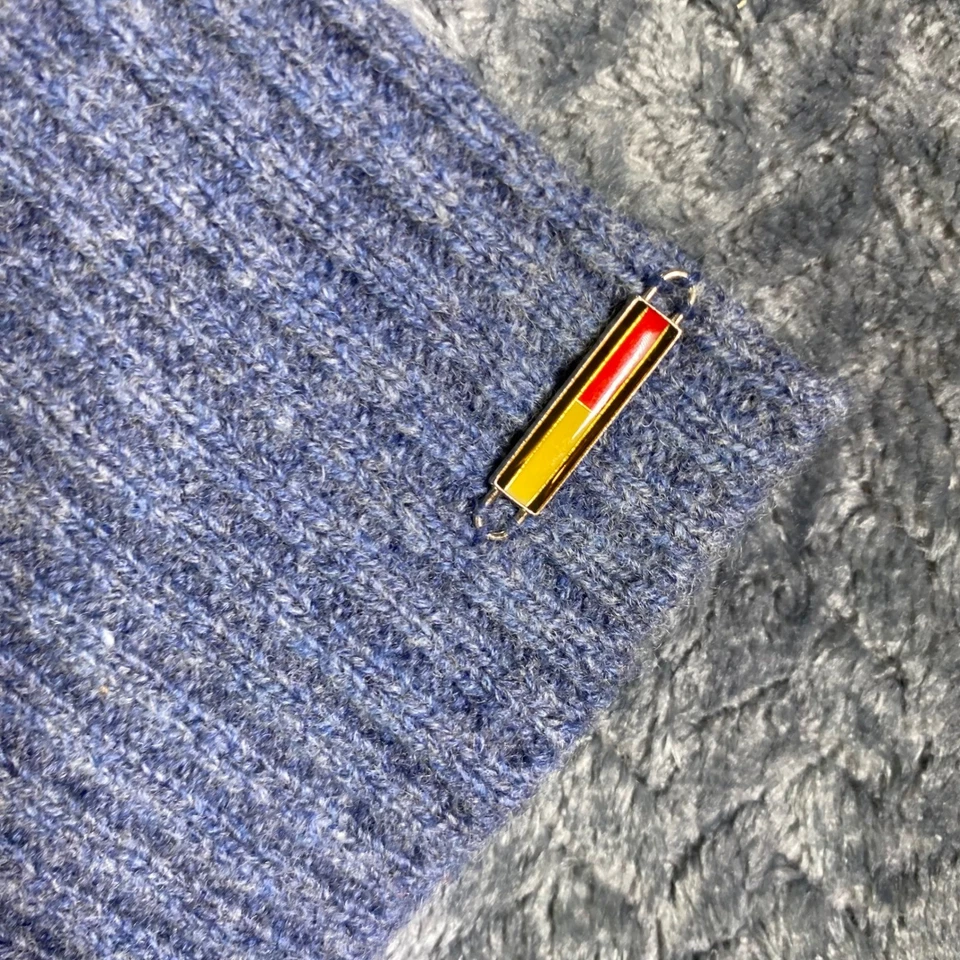 Suéter Tommy Hilfiger Fair Isle para mujer 100 % lana de cordero azul blanco talla M Foto 4 de 4