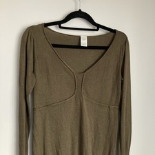 Baby Doll Knit Jumper Top Womens Small Green Vneck Gap Y2K