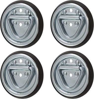 Spep.com 4 Pack D Ring Steel Tie-downs - Floor Flush Surface Mount with Black Ba