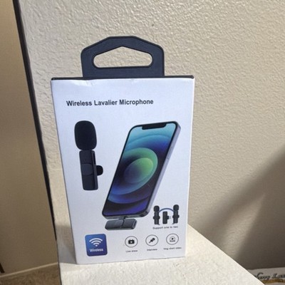 Wireless Mini Plug-In Microphone USB-C Lightning for Smartphone Black